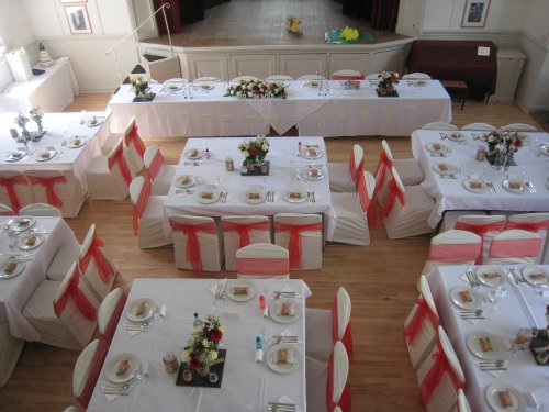 (51) wedding meal for 85. view from thw balcony. image